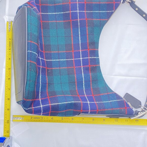Rare Vintage Coach Holiday 2002 Green Tartan Plaid Wool Shoulder Bag With Matchi - Picture 16 of 16